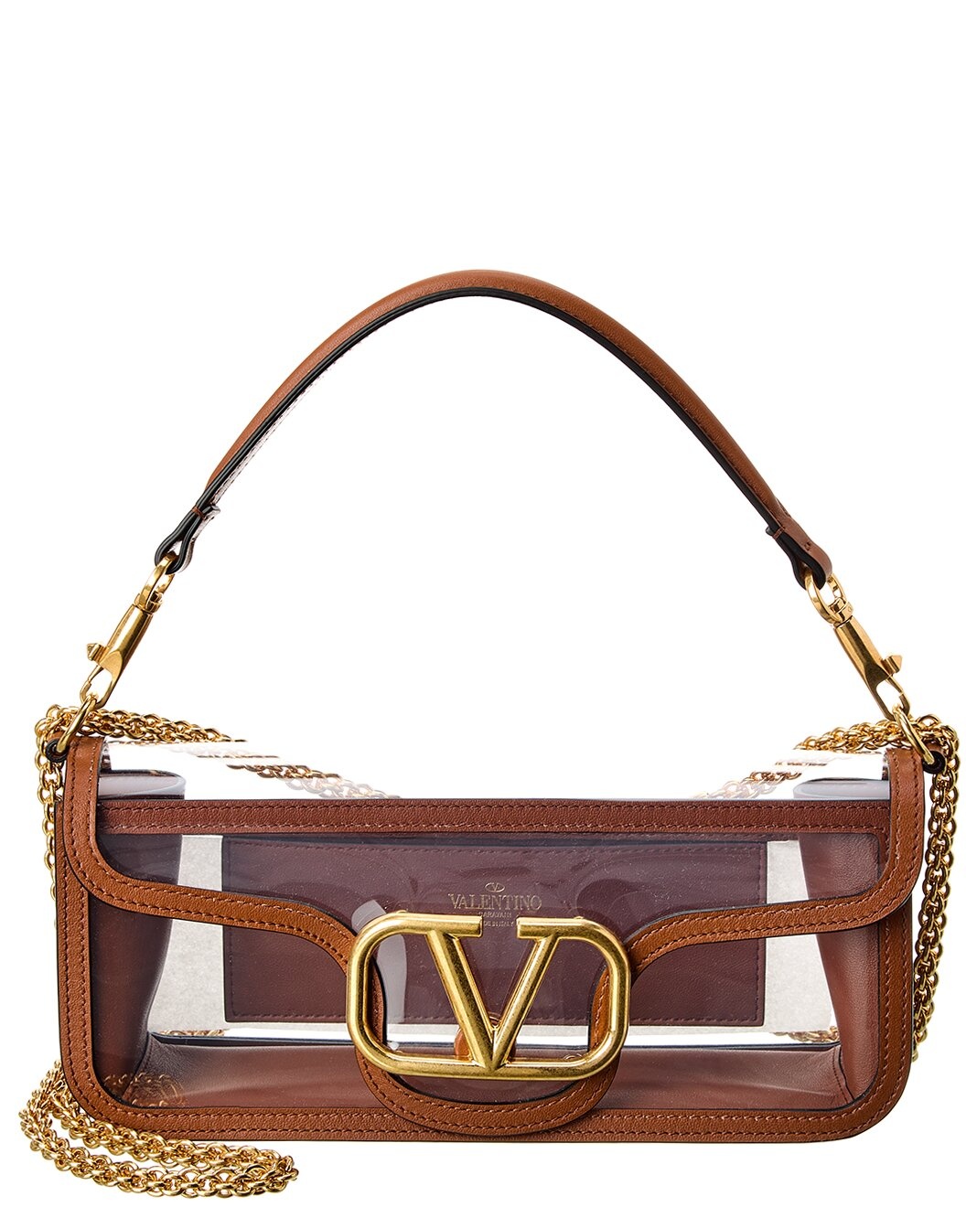 Valentino VLogo Loco Leather & Vinyl Shoulder Bag - 1