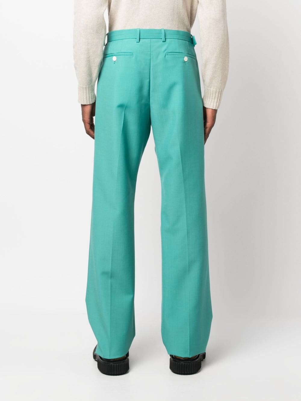 belted straight-leg trousers - 4
