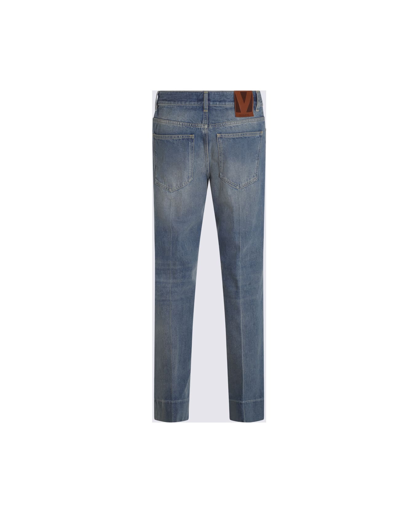 Blue Cotton Denim Jeans - 2