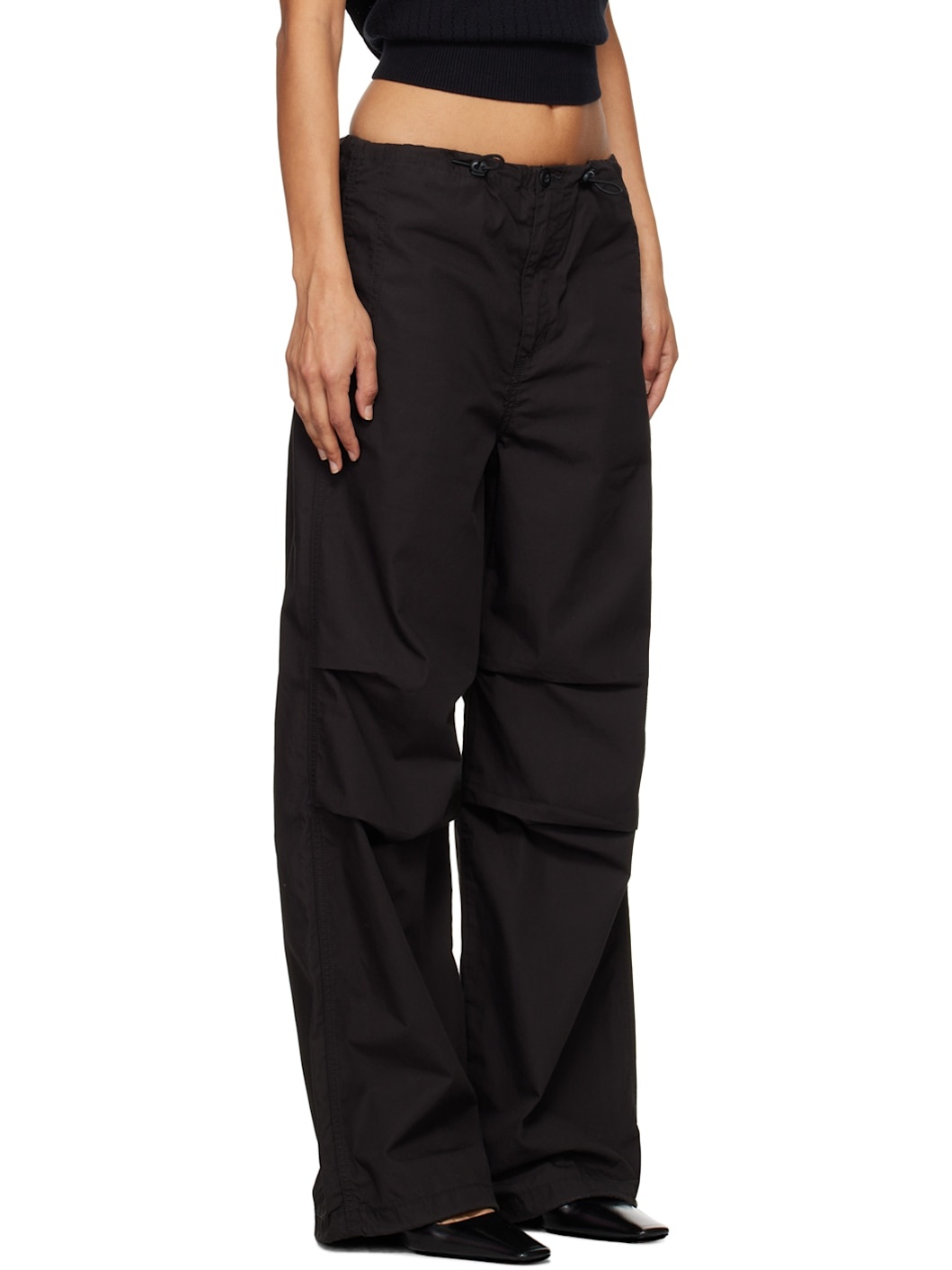 Black Parachute Trousers - 2