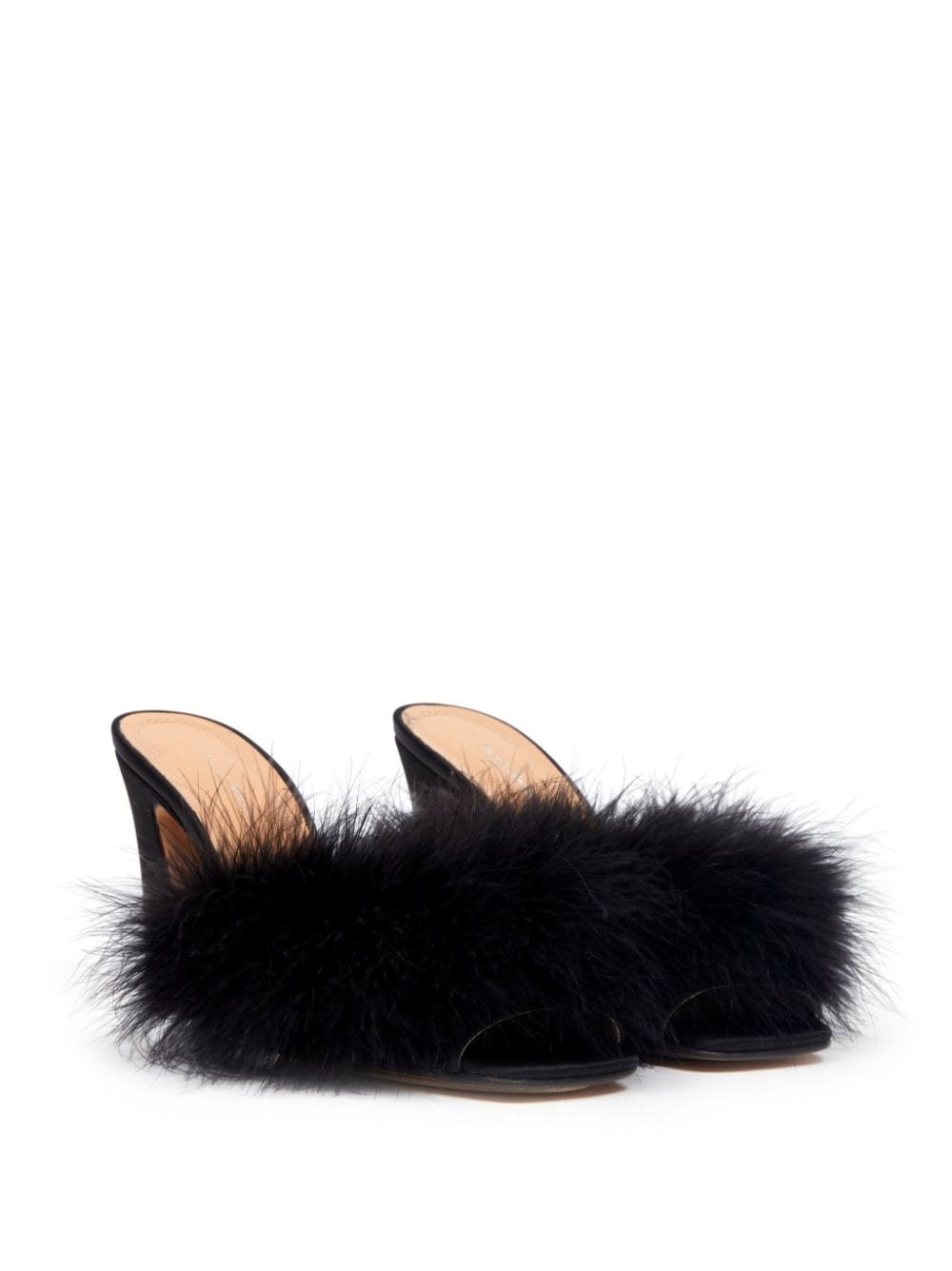 90mm feather-embellished mules - 2