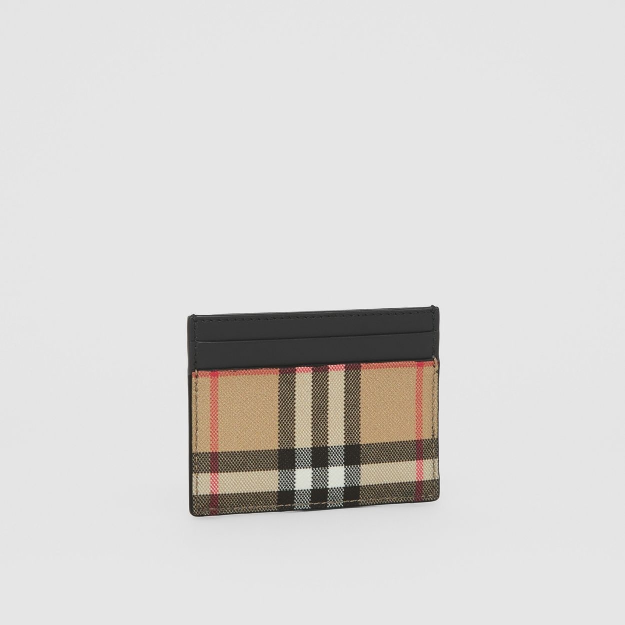 Vintage Check and Leather Card Case - 4