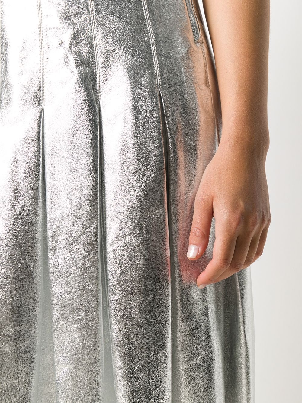 metallic pleated skirt - 5