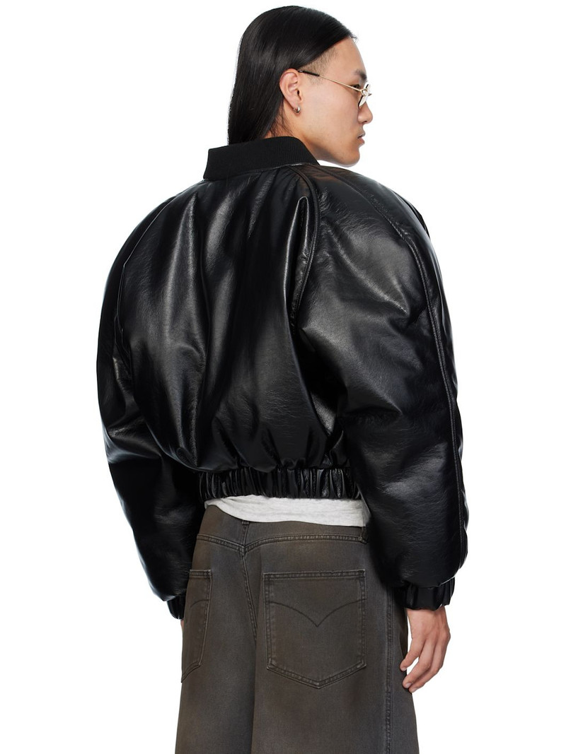 Black Riot Faux-Leather Bomber Jacket 3