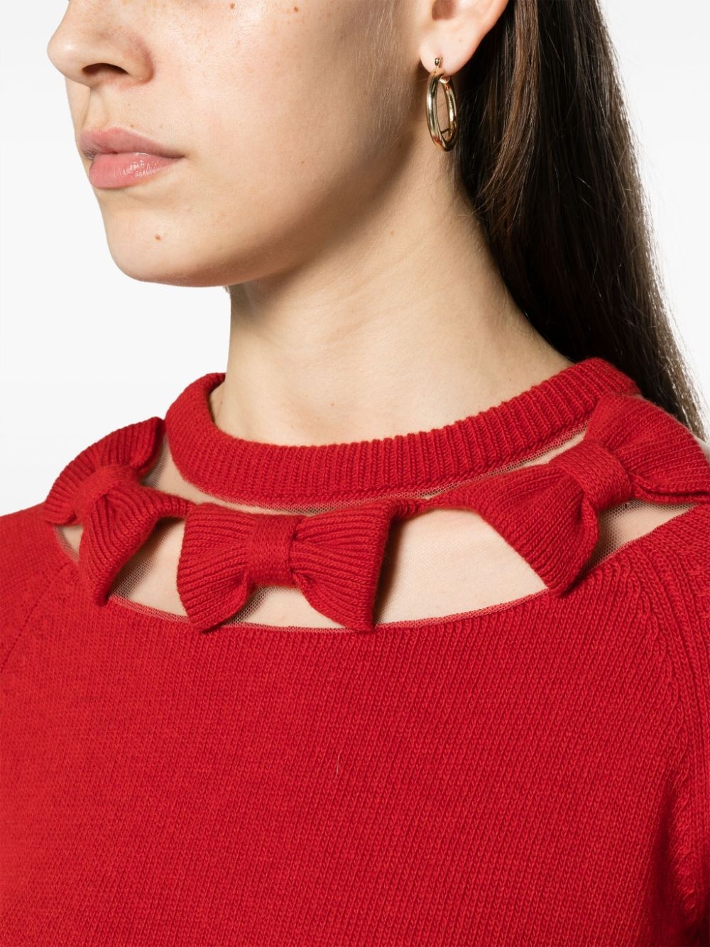 bow virgin-wool jumper - 5