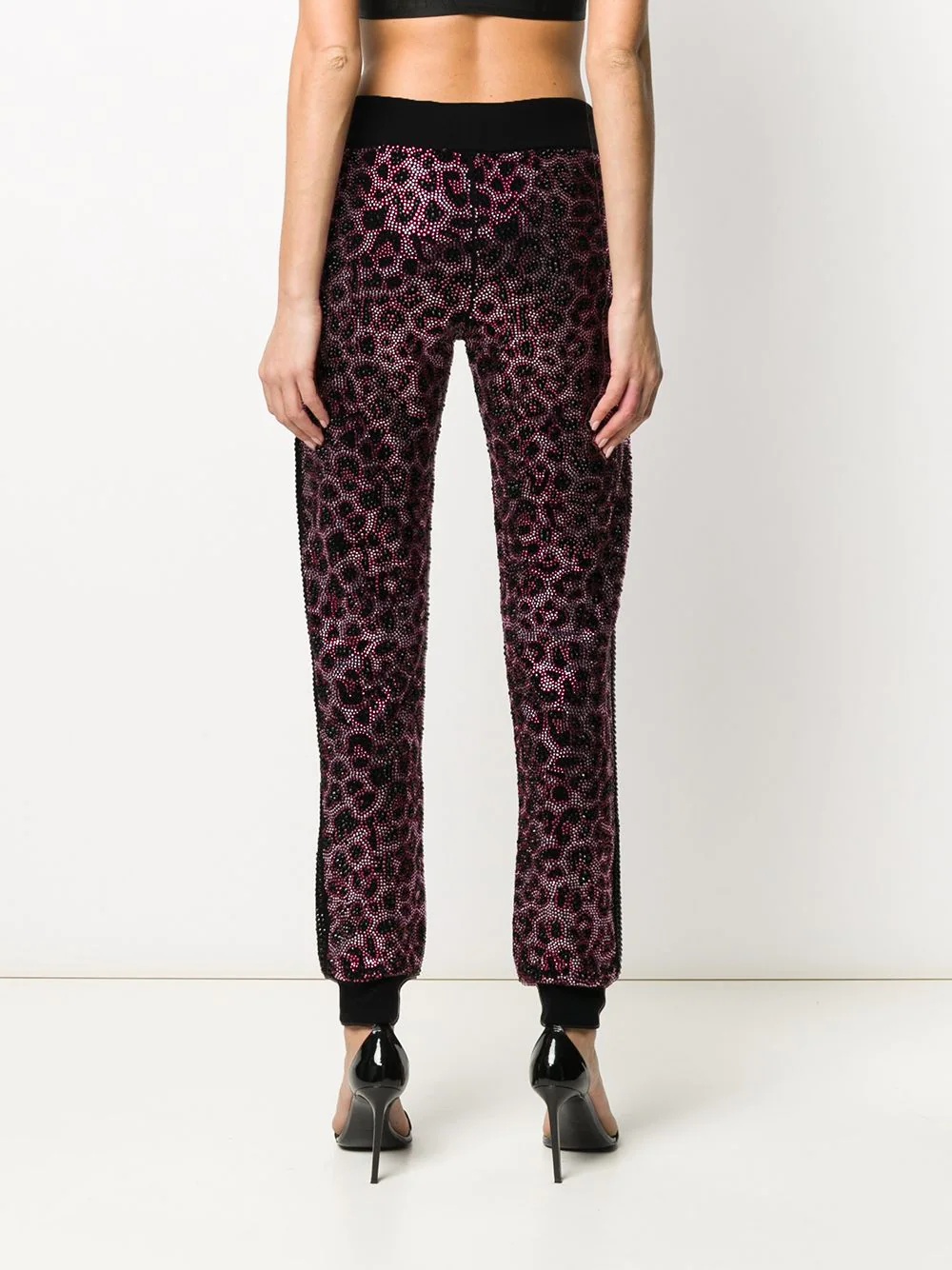 Pink Paradise crystal-embellished leopard sweatpants - 4