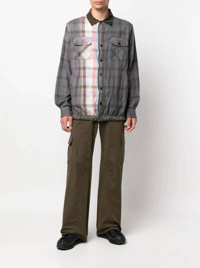 sacai check-print shirt jacket outlook