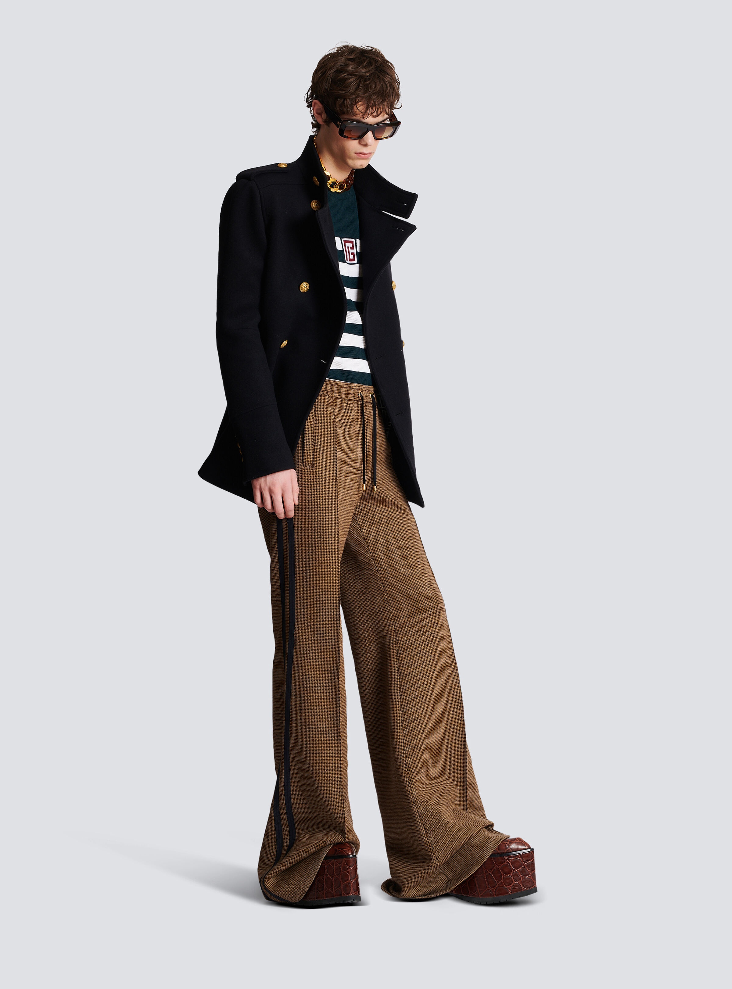 Casual houndstooth jacquard trousers - 2