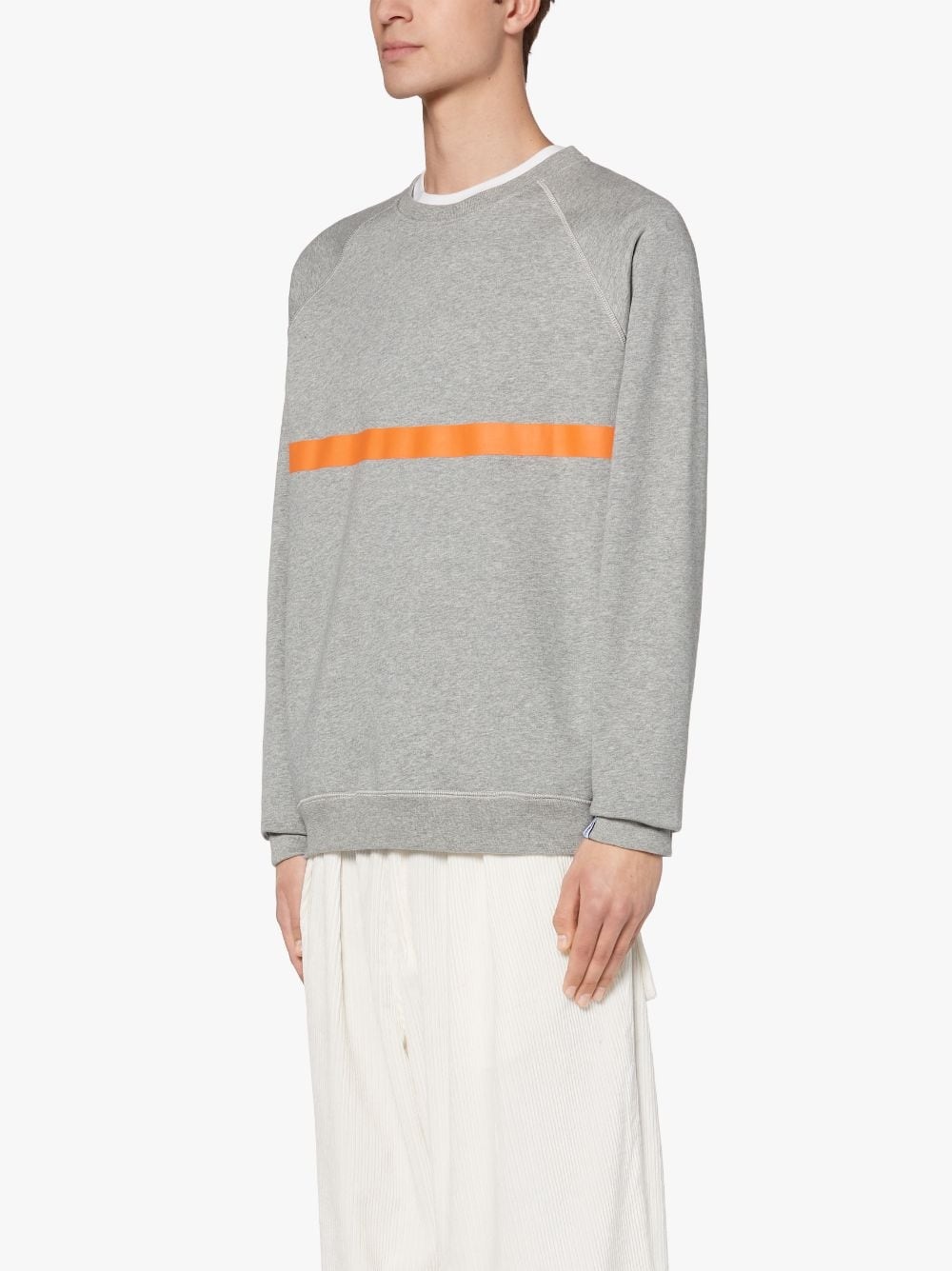 GREY X ORANGE COTTON CREW NECK SWEATSHIRT | GJM-207 - 3