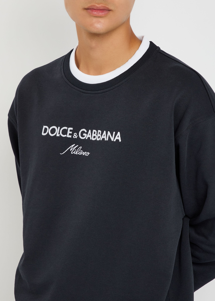 Dolce & Gabbana Logo-embroidered Cotton Sweatshirt - 5