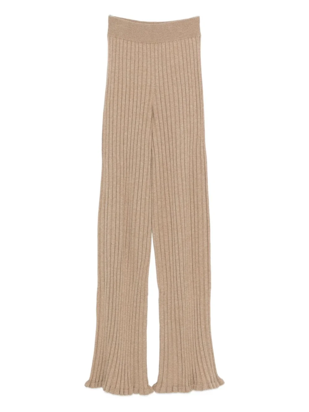 ribbed flared trousers - 1