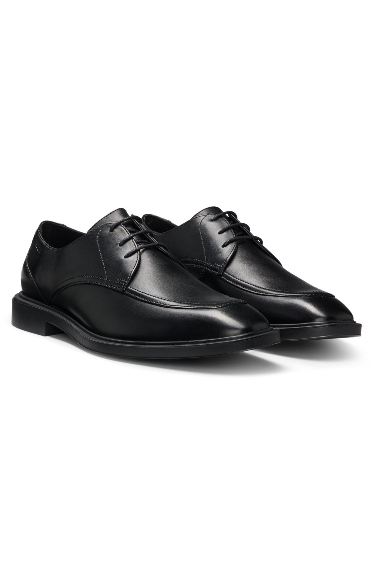 LEATHER DERBY SHOES WITH DOUBLE STITCHING - 2