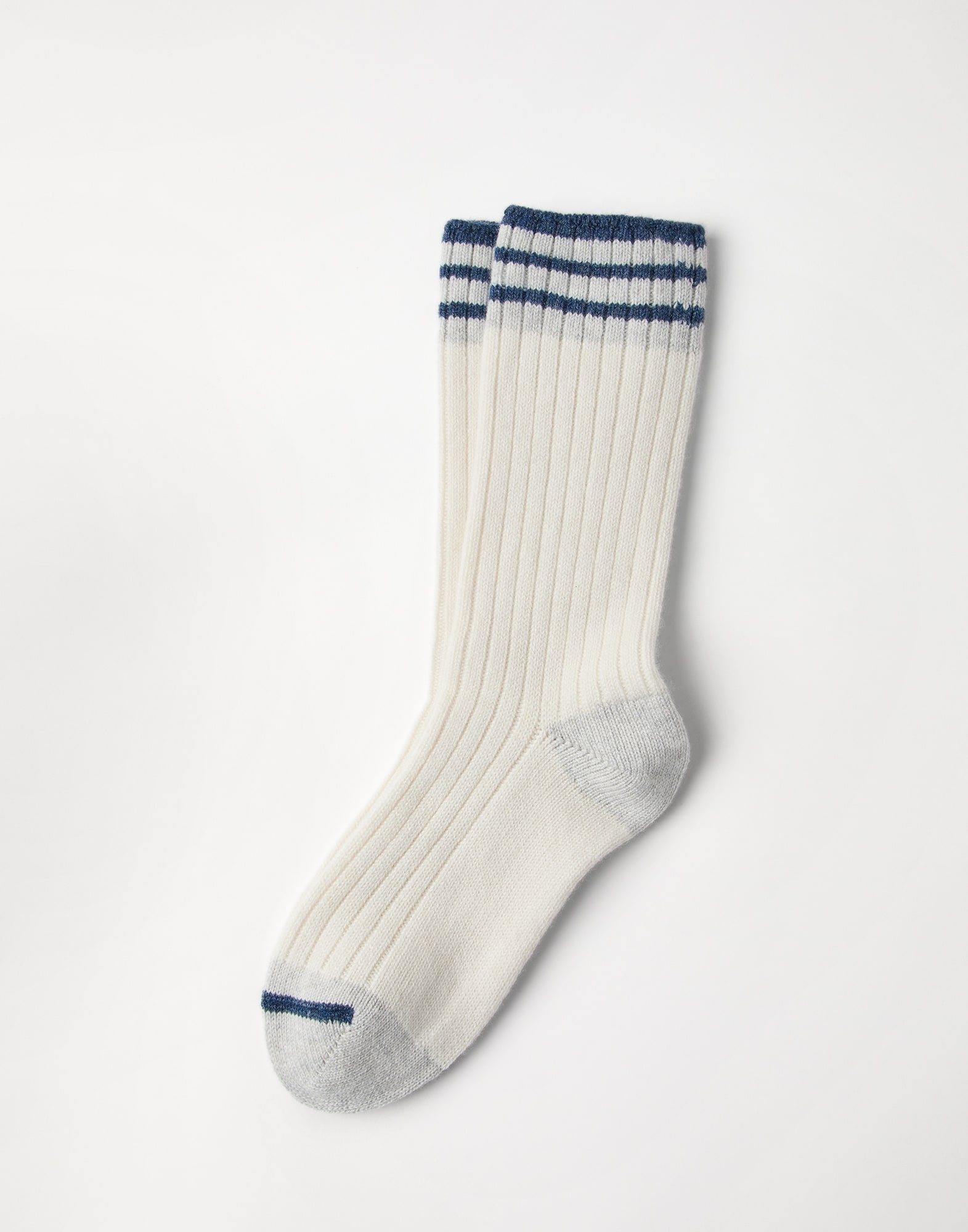Cashmere rib knit socks - 1