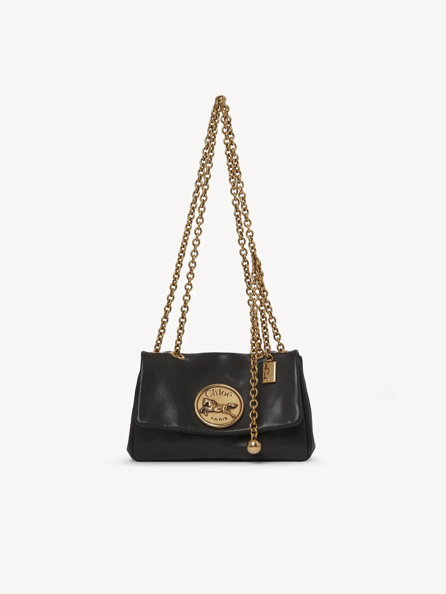 SMALL CHLOÉ HERITAGE SHOULDER BAG IN GRAINED LEATHER - 1