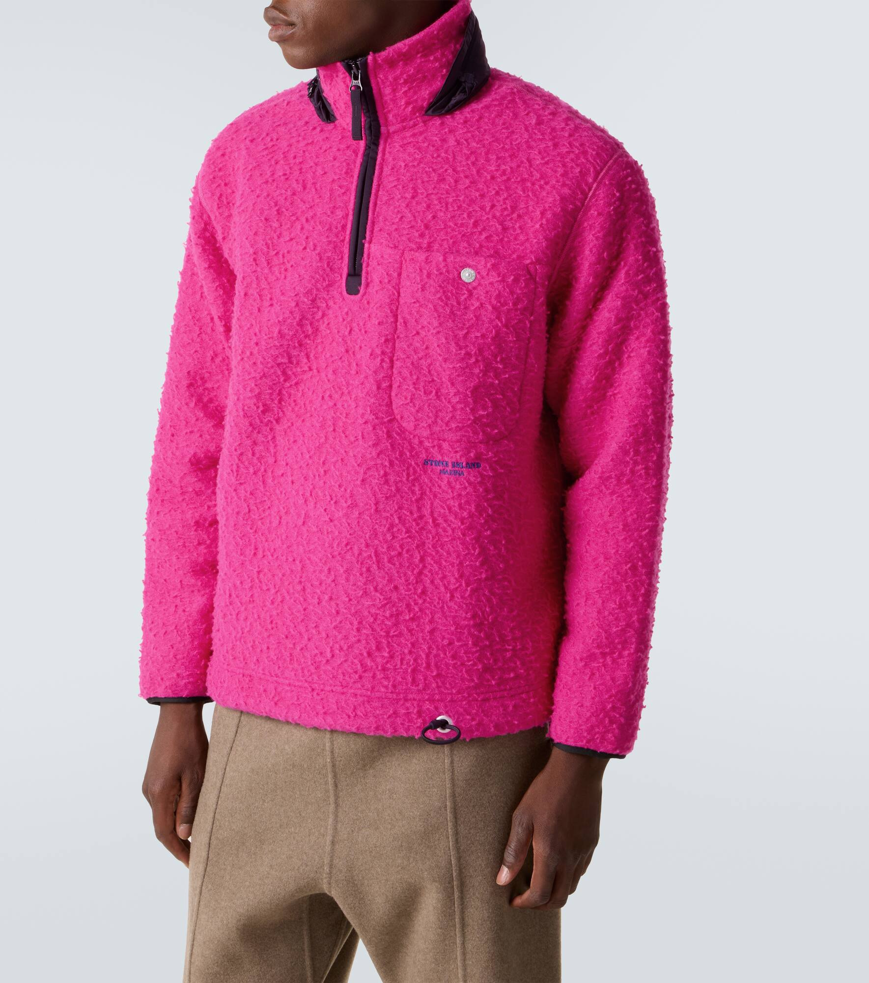 Marina wool-blend fleece half-zip sweater - 3