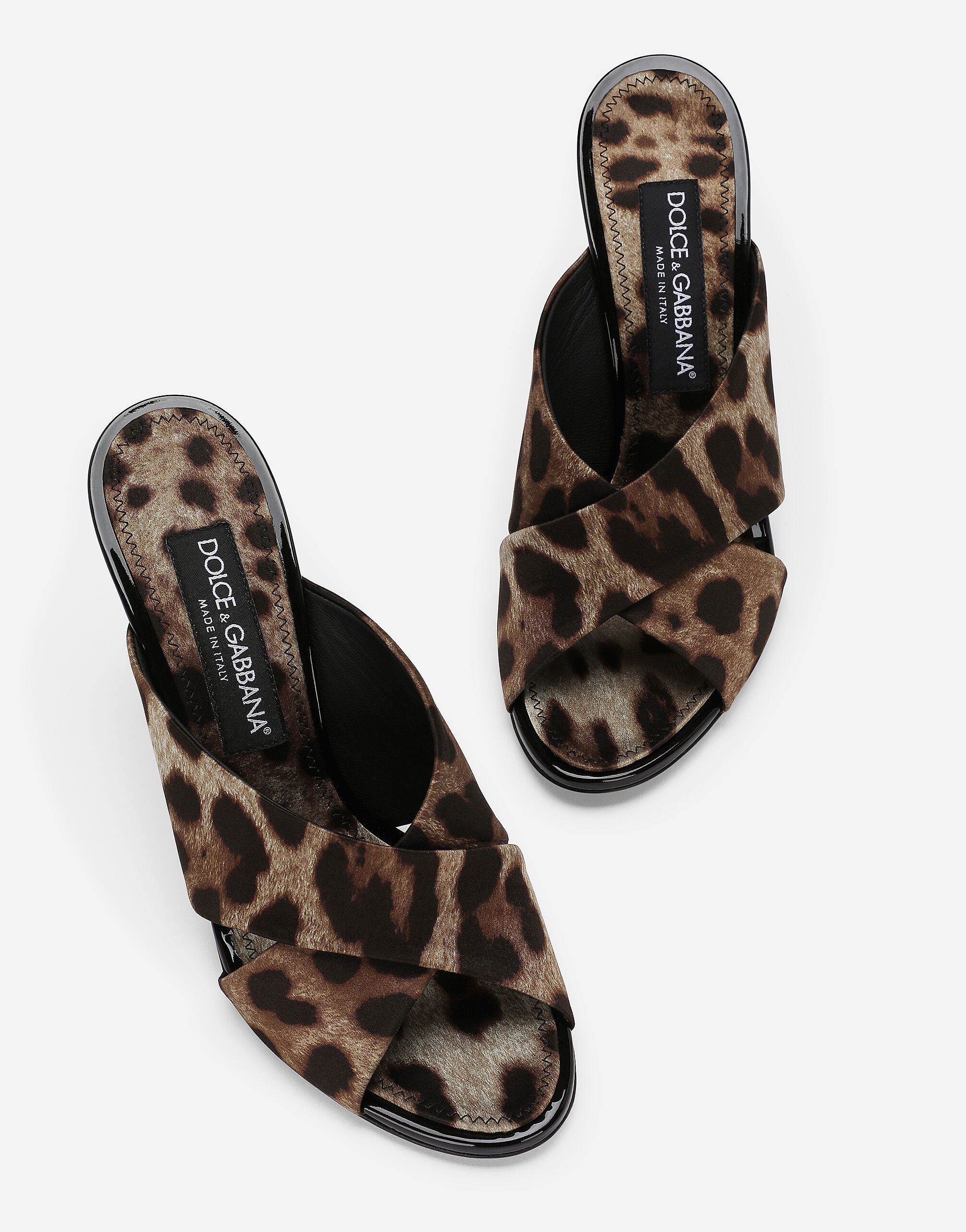 Leopard-print satin mules - 5