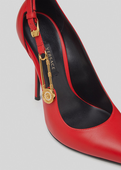 VERSACE Safety Pin Leather Pumps outlook