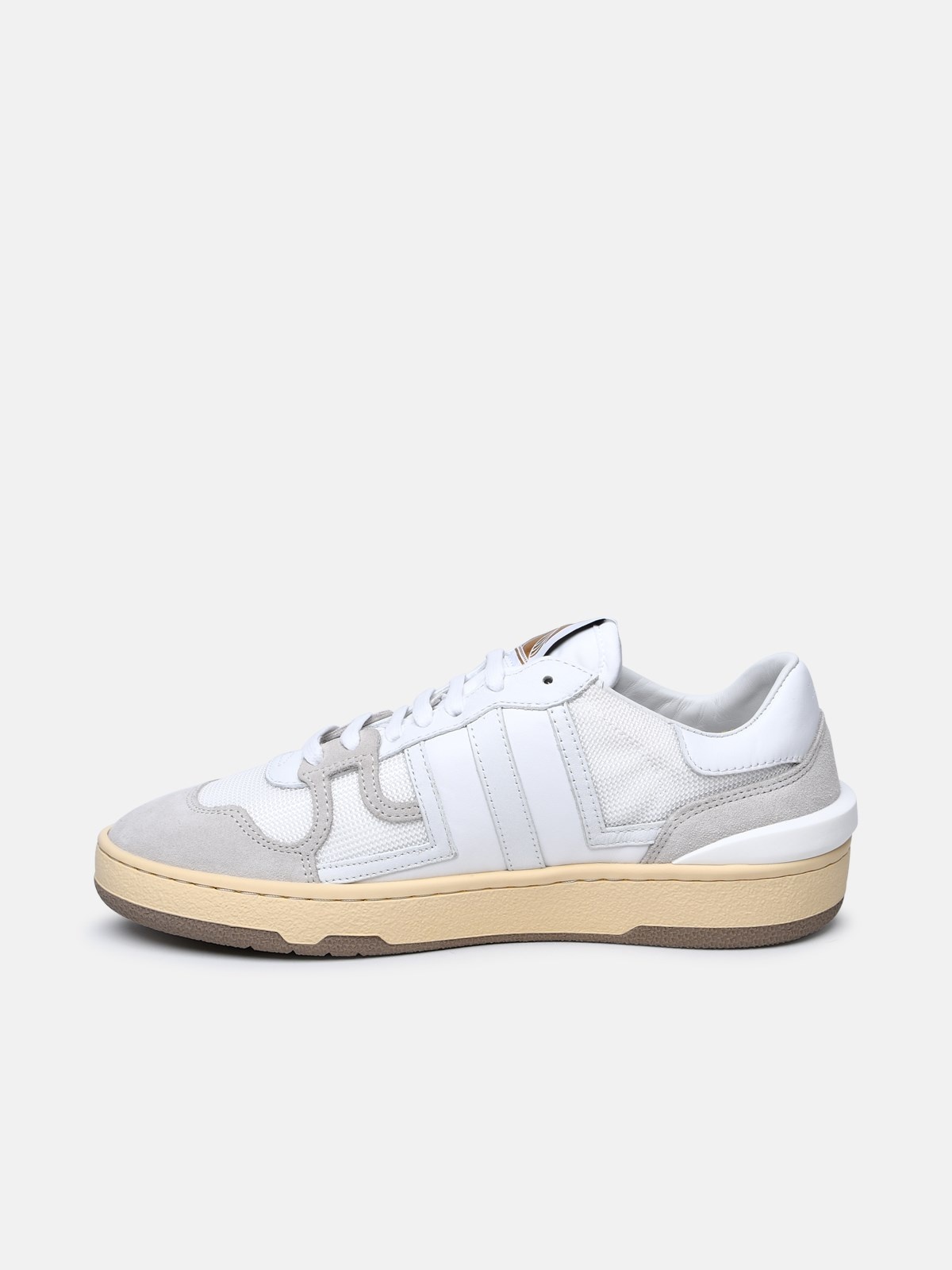 WHITE LEATHER BLEND SNEAKERS - 3