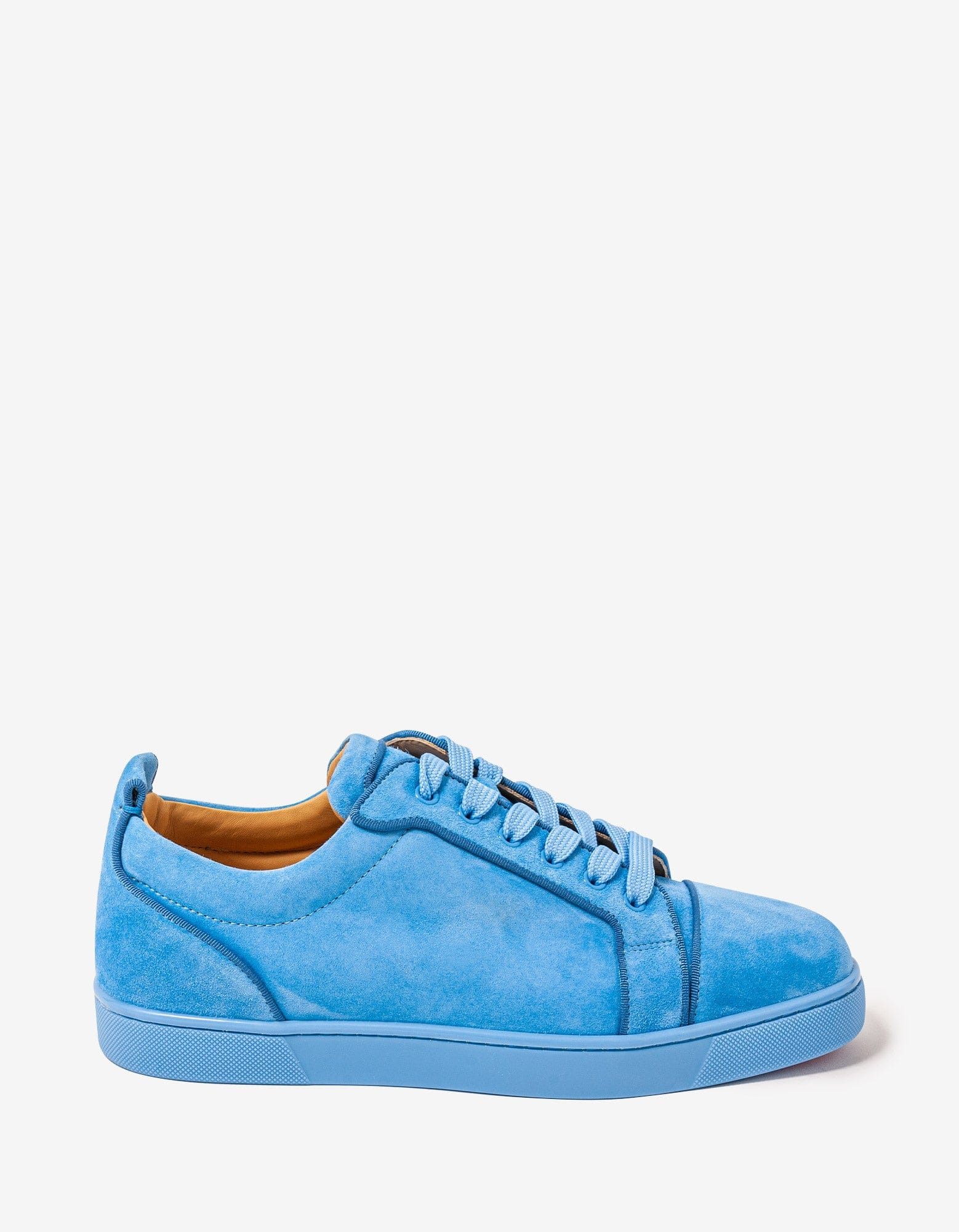 Christian Louboutin Louis Junior Orlato Greek Blue Suede Trainers - 2