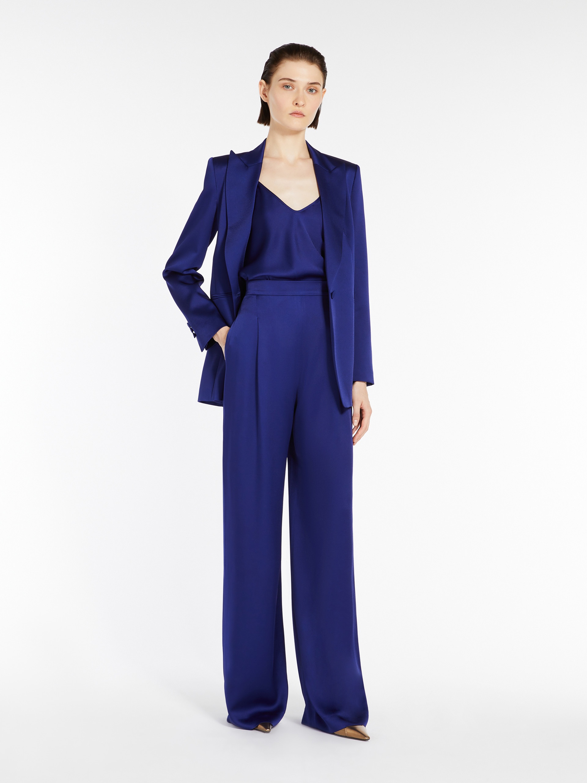 Max Mara GALAZIA Single-breasted envers satin blazer