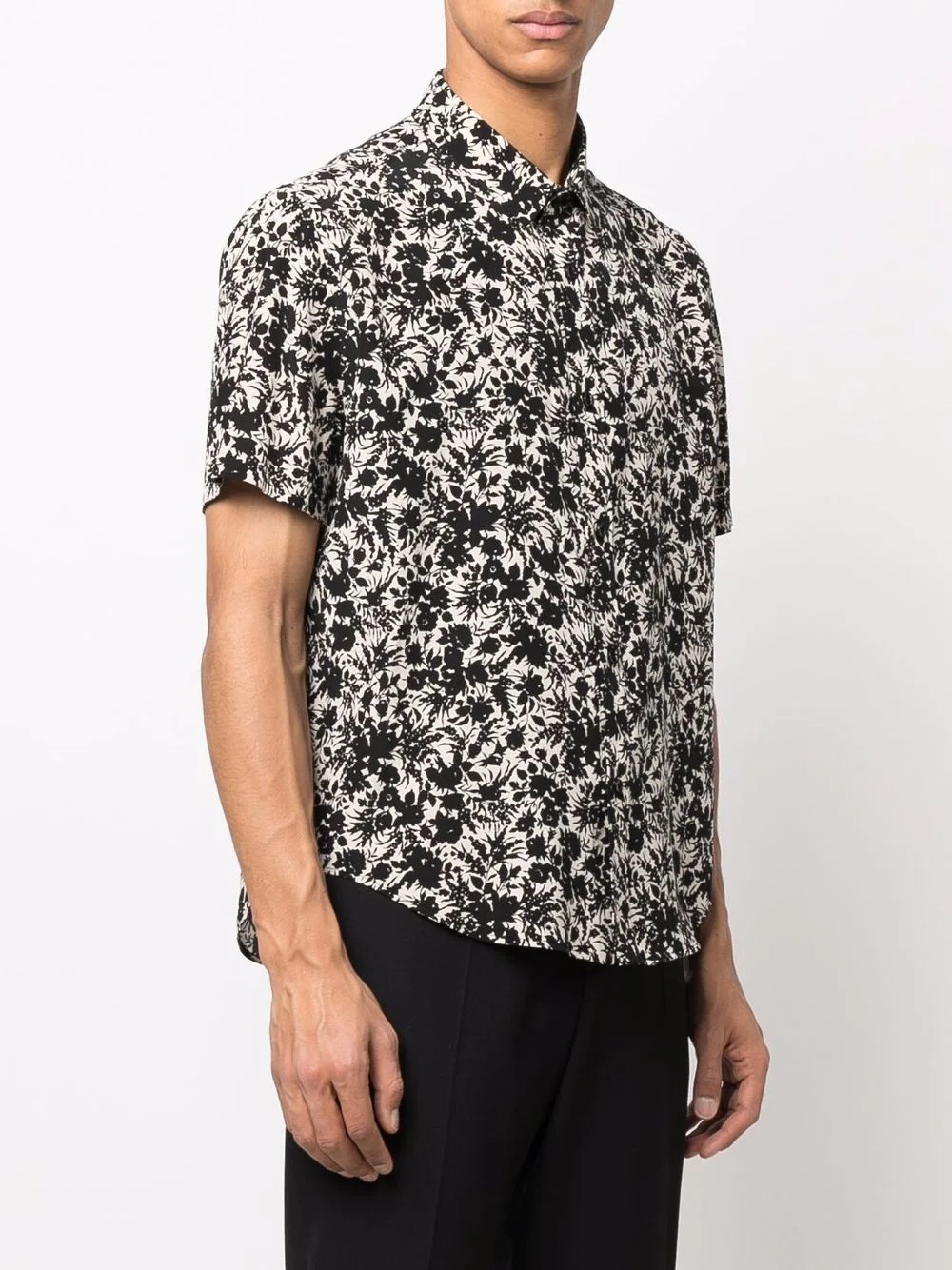 floral short-sleeved silk shirt - 3