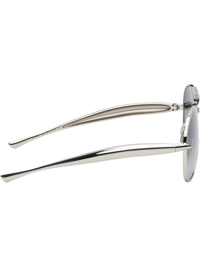 Bottega Veneta Silver Sardine Aviator Sunglasses outlook