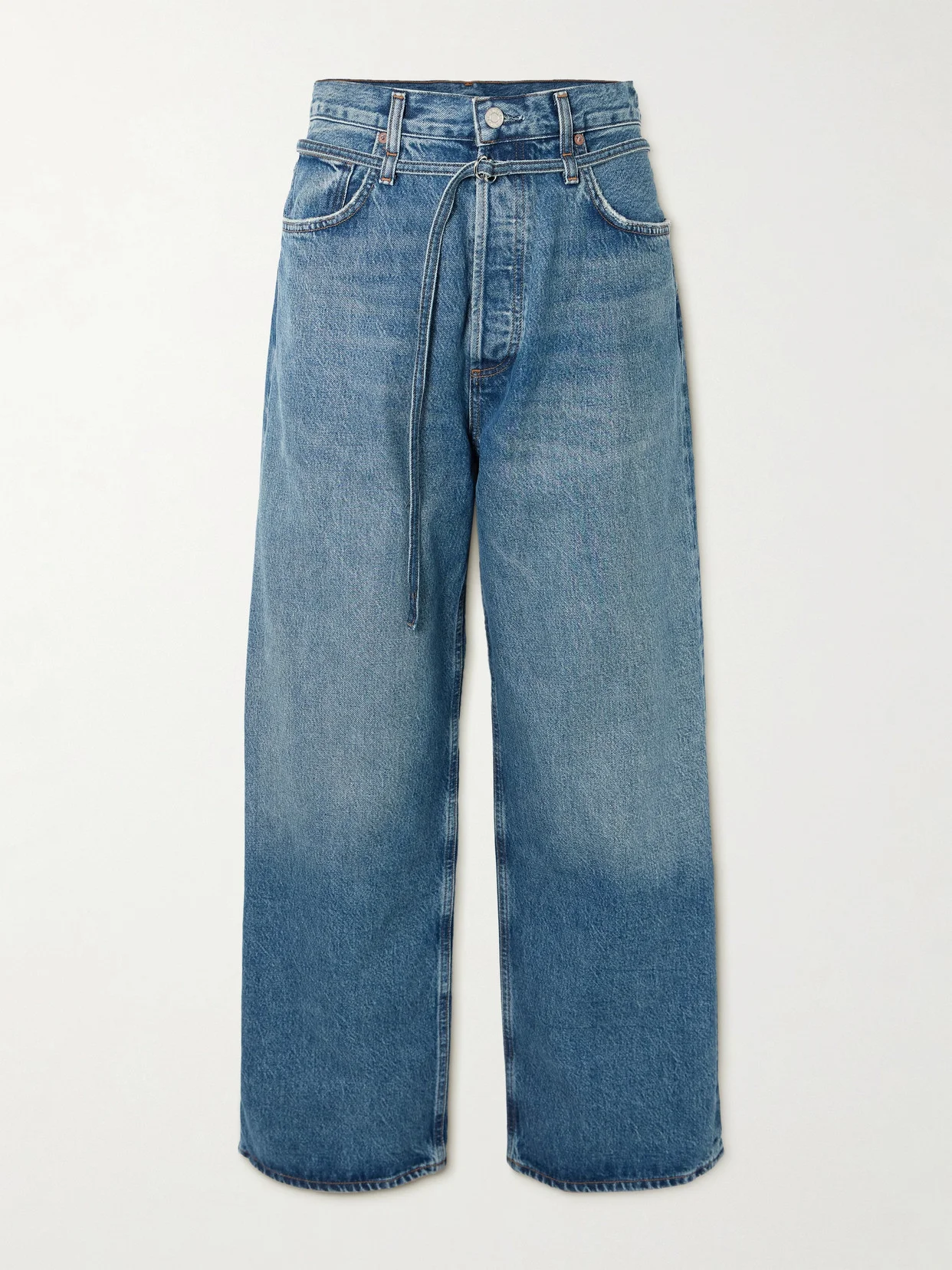 Emmi Belted High-rise Wide-leg Jeans - 1