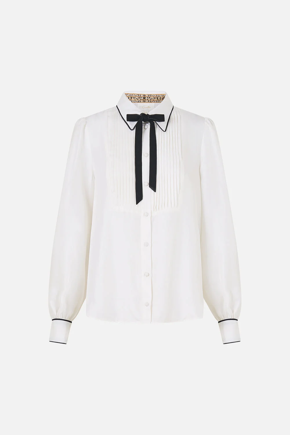 COLLARED SHIRT WITH PINTUCKS LEOPARD LIBERTINE - 1