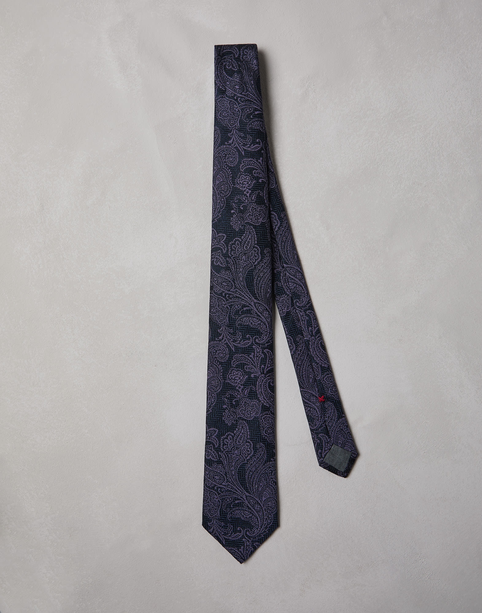 Silk and virgin wool tie with paisley design - 1