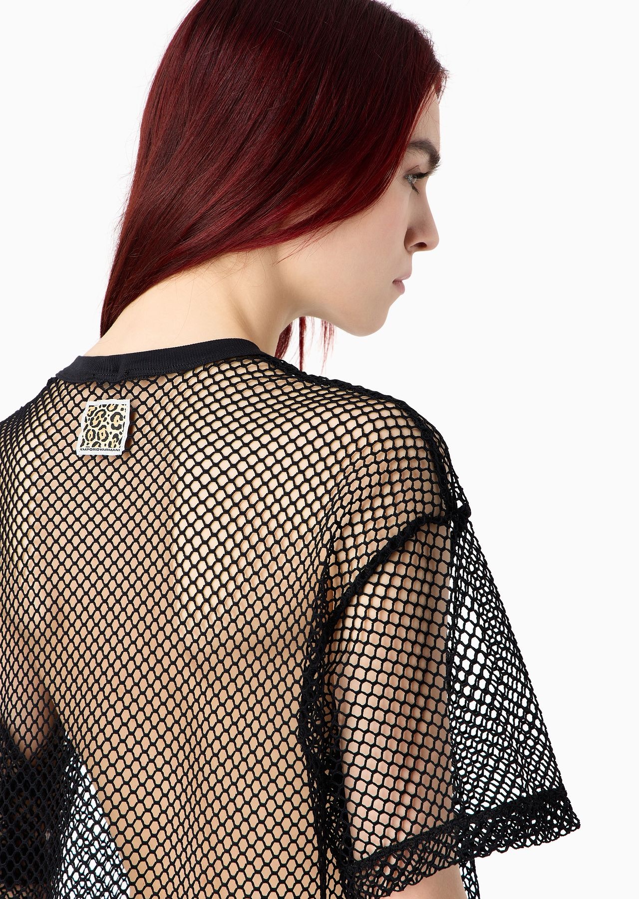 Emporio Armani Sustainability Values Capsule Collection recycled fabric mesh jumper - 5