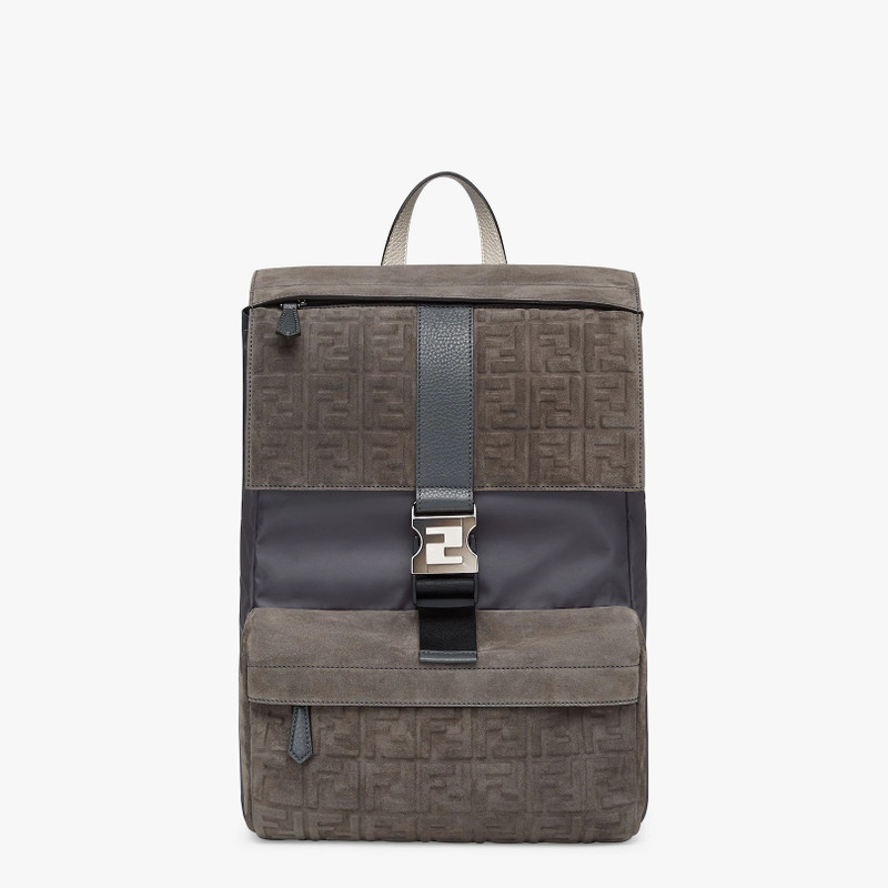 Dark gray suede backpack 1