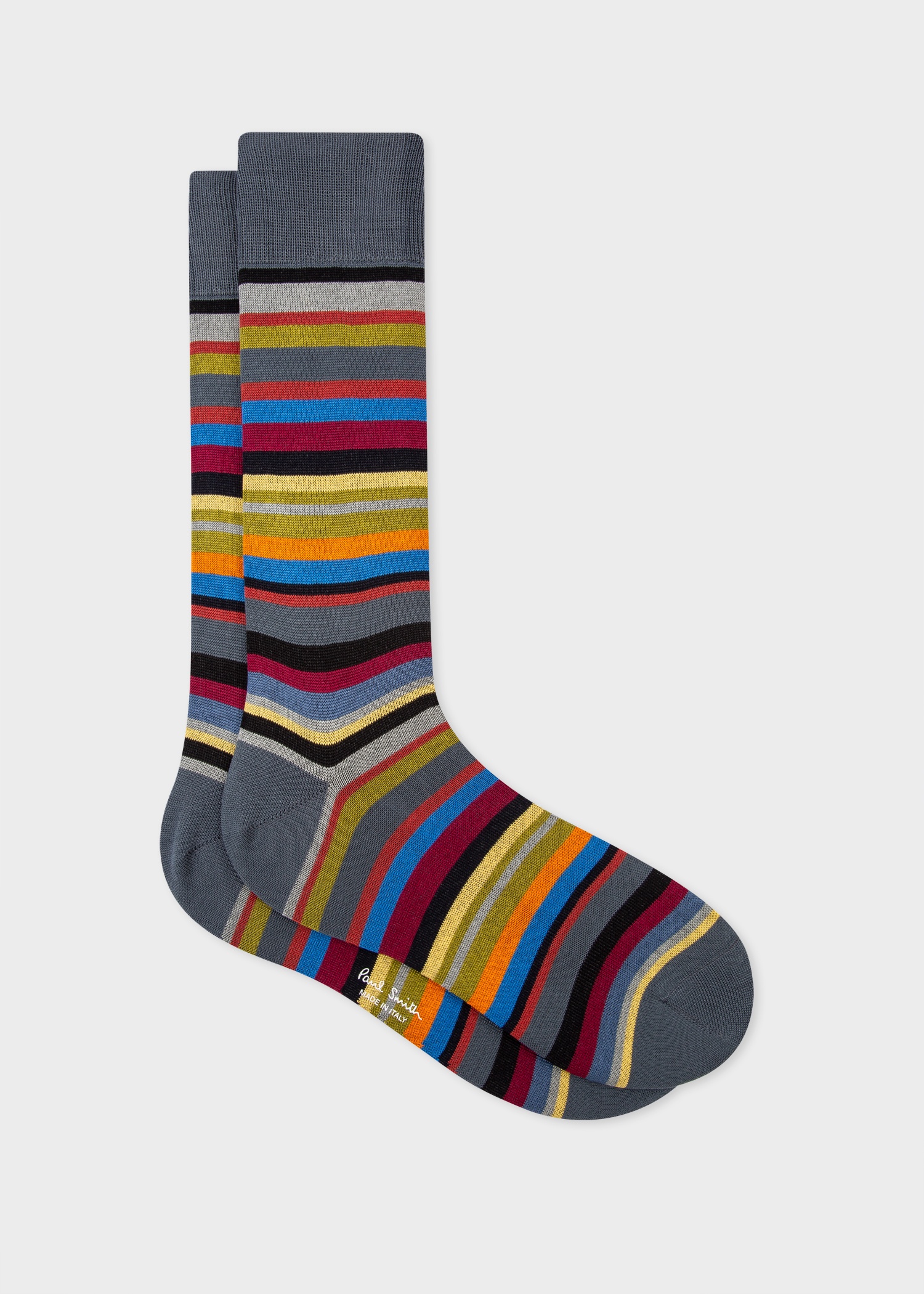 Grey Mixed Stripe Socks - 1