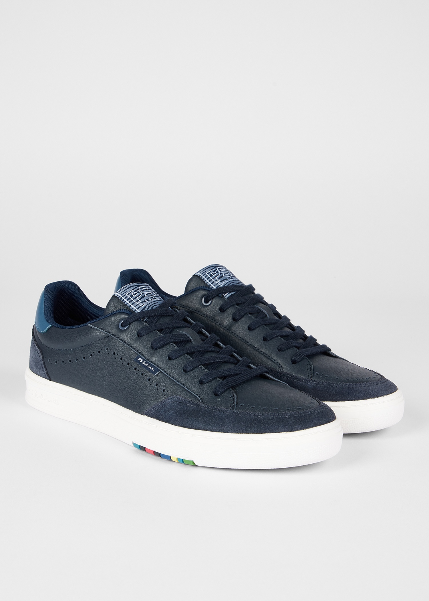 Navy Leather 'Hillstar' Trainers - 4