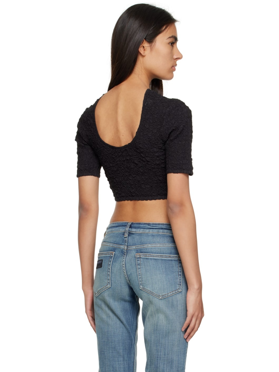 Black Cropped T-Shirt - 3