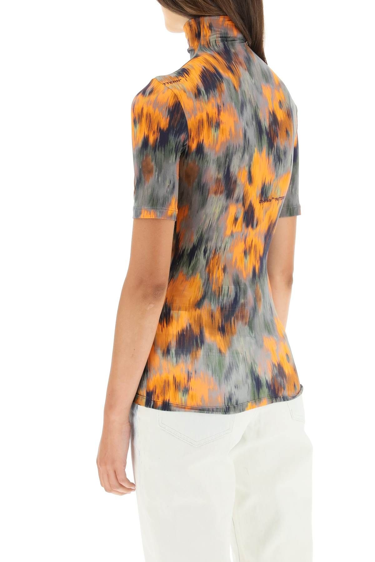 SECOND SKIN HIGH NECK TOP CHINE FLOWERS - 4