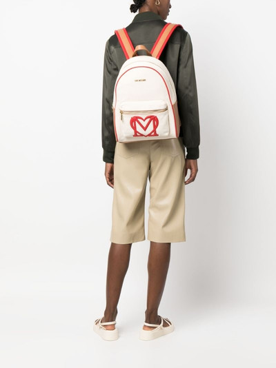 Moschino logo-appliqué textured backpack outlook