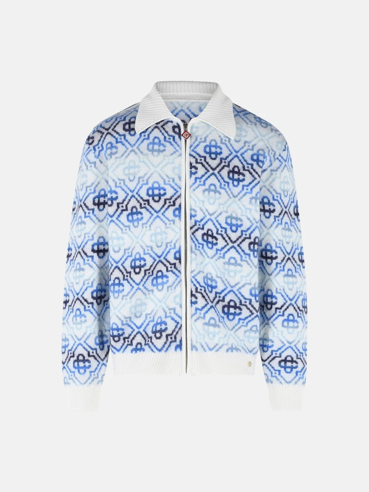 LIGHT BLUE WOOL BLEND SWEATER - 1