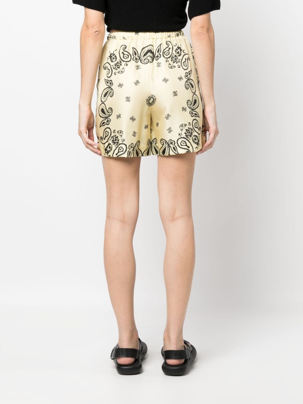 paisley-print silk shorts - 4