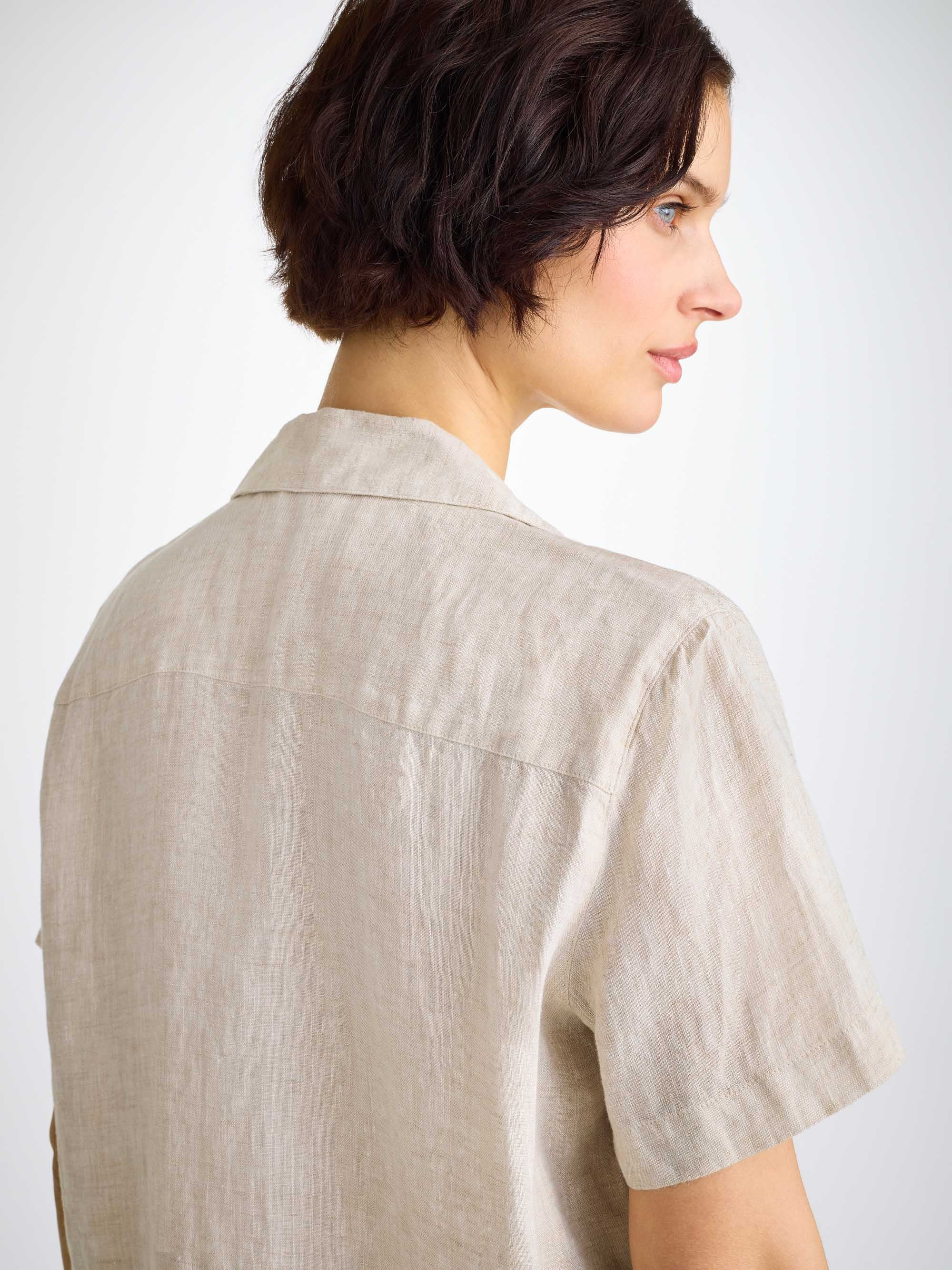 Women's Short Pajamas Sicily Linen Sand - 5