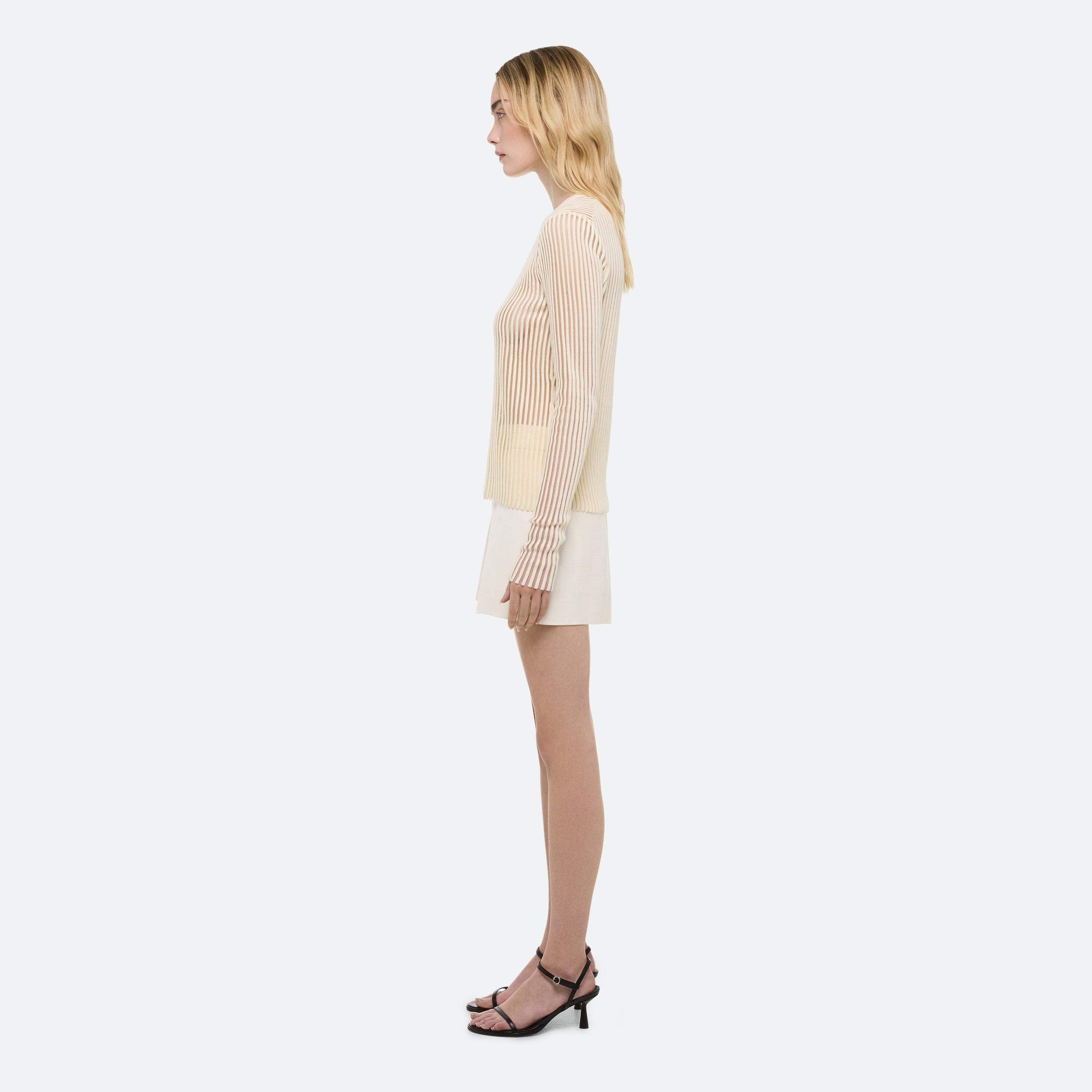 SPACED SHEER CREWNECK - 4