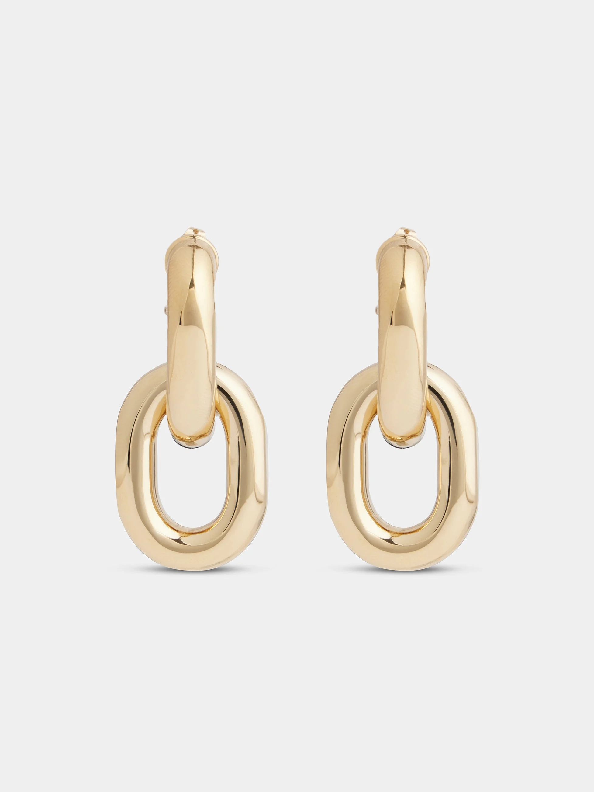 GOLD DOUBLE XL LINK EARRINGS - 1