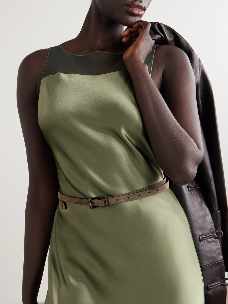 Brunello Cucinelli Bead-embellished Suede Belt outlook