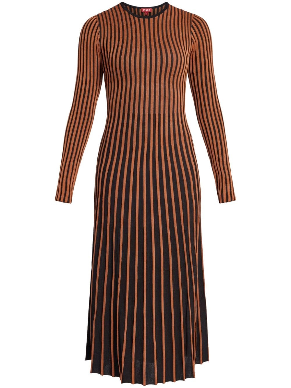 two-tone ribbed-knit dress - 1