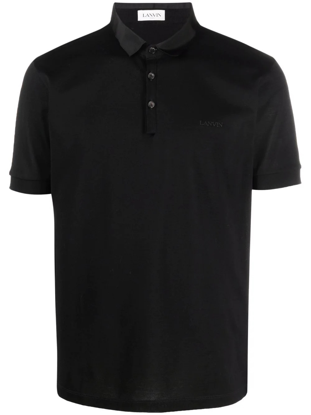 satin-collar polo shirt - 1