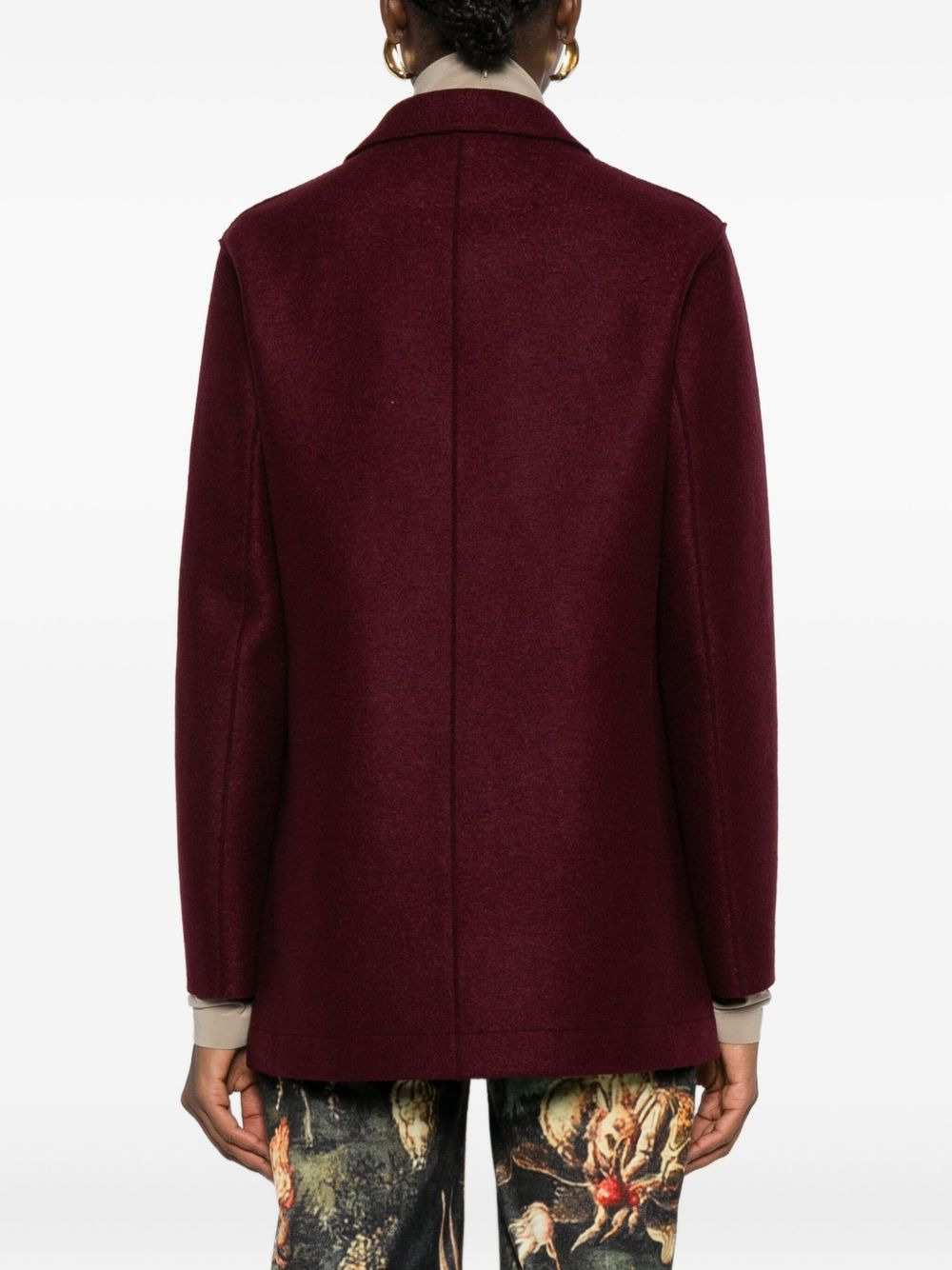 double-breasted gold-button coat - 4