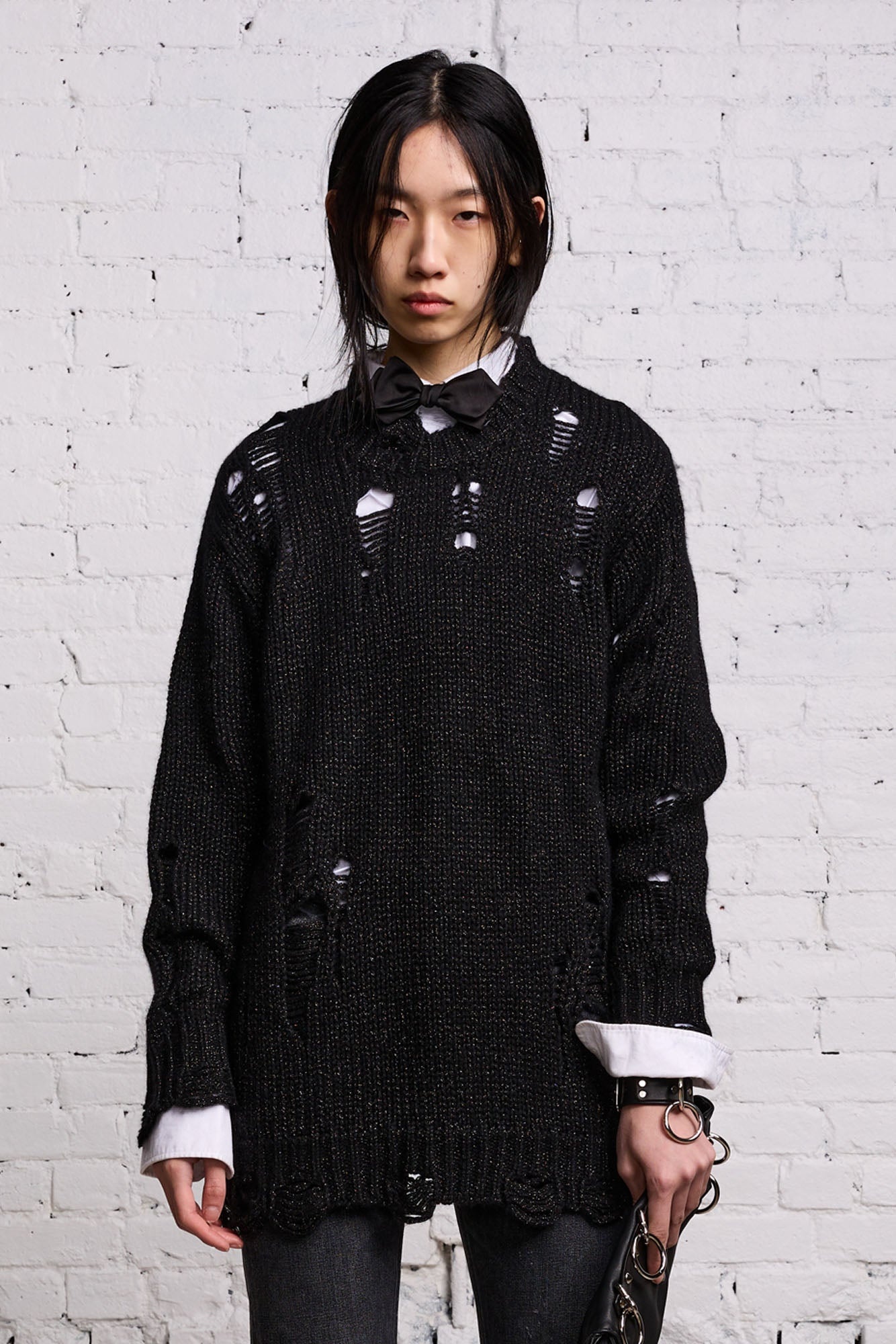 GRUNGE SWEATER - BLACK GLITTER - 2