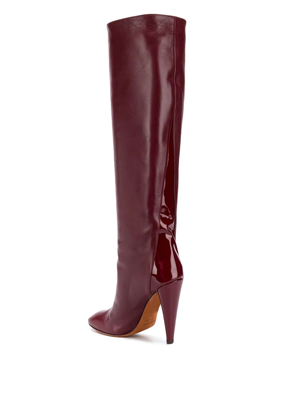 knee-length slip on boots - 3