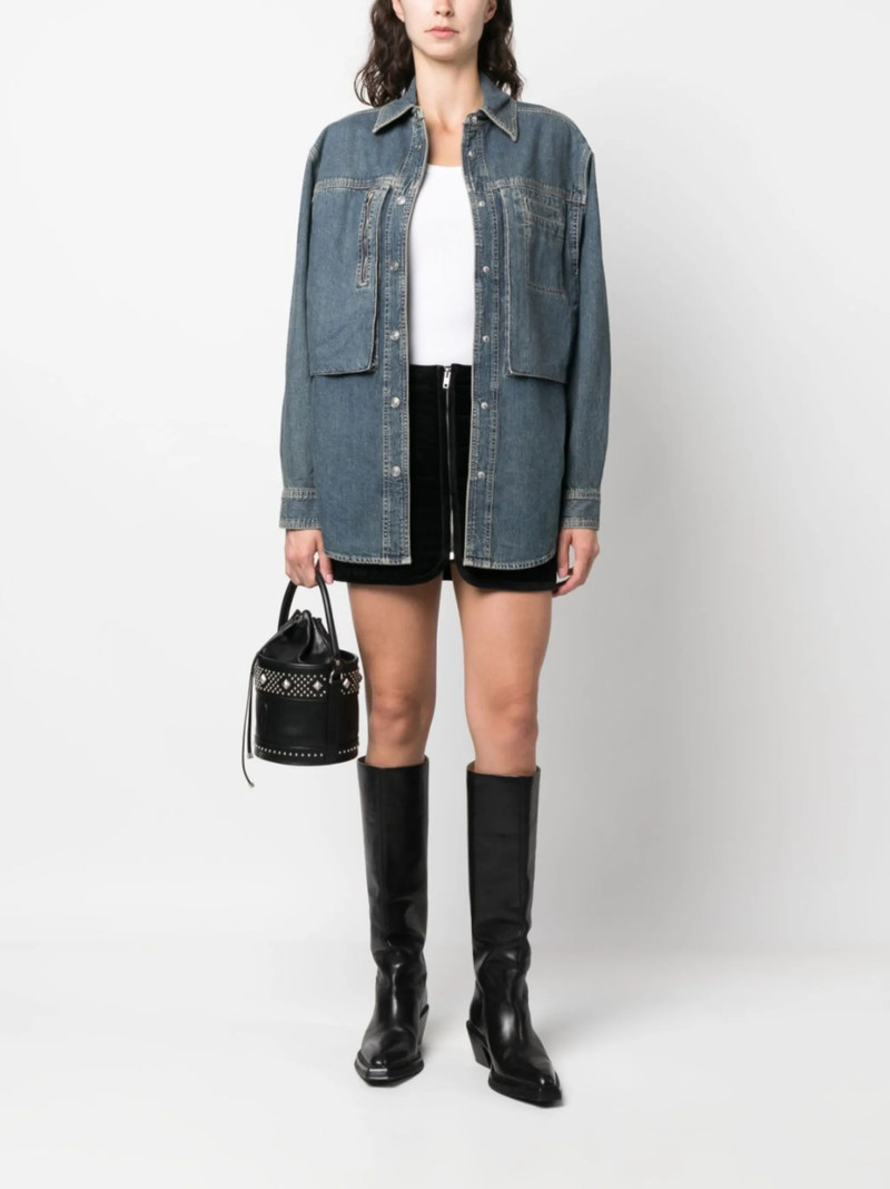 Isabel Marant stonewashed denim overshirt outlook