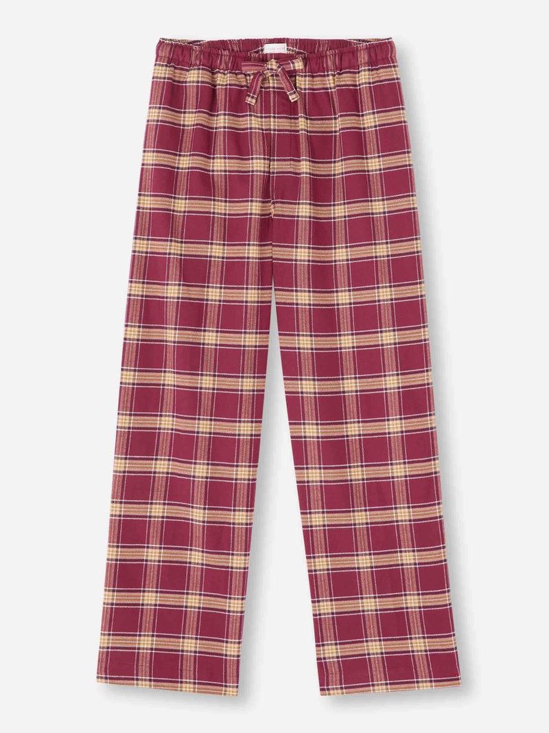 Women's Lounge Pants Kelburn 48 Brushed Cotton Burgundy - 1