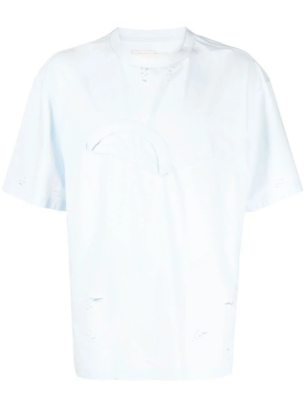 double-layer distressed effect T-shirt - 1